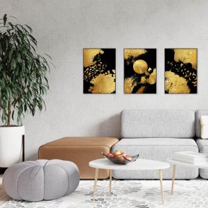 Set con 3 POSTER Quadri moderni GOLD NATURE A3 29,7x42 ART PRINTS METAL finitura metallizzata per soggiorno camera da letto, astratti SENZA CORNICE del brand Lupia, categoria: Arredo e decorazioni > Poster > Poster Art Prints Metal.