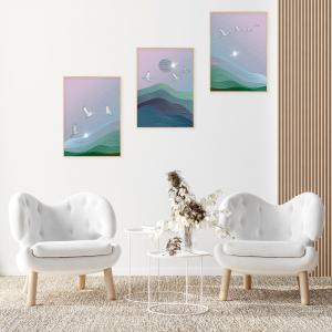 Set con 3 POSTER Quadri moderni ORIENT A3 29,7x42 ART PRINTS METAL finitura metallizzata soggiorno camera da letto, astratti SENZA CORNICE del brand Lupia, categoria: Arredo e decorazioni > Poster > Poster Art Prints Metal.