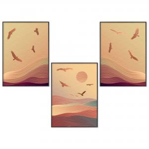 Set con 3 POSTER Quadri moderni DESERT A3 29,7x42 ART PRINTS METAL finitura metallizzata soggiorno camera da letto, astratti SENZA CORNICE del brand Lupia, categoria: Arredo e decorazioni > Poster > Poster Art Prints Metal.