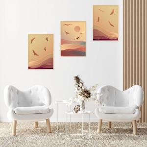 Set con 3 POSTER Quadri moderni DESERT A3 29,7x42 ART PRINTS METAL finitura metallizzata soggiorno camera da letto, astratti SENZA CORNICE del brand Lupia, categoria: Arredo e decorazioni > Poster > Poster Art Prints Metal.