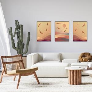 Set con 3 POSTER Quadri moderni DESERT A3 29,7x42 ART PRINTS METAL finitura metallizzata soggiorno camera da letto, astratti SENZA CORNICE del brand Lupia, categoria: Arredo e decorazioni > Poster > Poster Art Prints Metal.