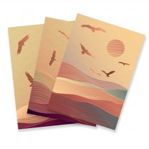 Set con 3 POSTER Quadri moderni DESERT A3 29,7x42 ART PRINTS METAL finitura metallizzata soggiorno camera da letto, astratti SENZA CORNICE del brand Lupia, categoria: Arredo e decorazioni > Poster > Poster Art Prints Metal.