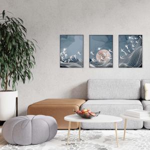 Set con 3 POSTER Quadri moderni SWALLOW FLIGHT A3 29,7x42 ART PRINTS METAL finitura metallizzata soggiorno camera da letto, astratti SENZA CORNICE del brand Lupia, categoria: Arredo e decorazioni > Poster > Poster Art Prints Metal.
