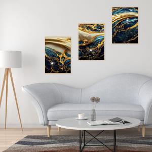 Set con 3 POSTER Quadri moderni FLUID 1 A3 29,7x42 ART PRINTS METAL finitura metallizzata soggiorno camera da letto, astratti SENZA CORNICE del brand Lupia, categoria: Arredo e decorazioni > Poster > Poster Art Prints Metal.