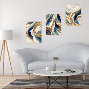 Set con 3 POSTER Quadri moderni FLUID 3 A3 29,7x42 ART PRINTS METAL finitura metallizzata soggiorno camera da letto, astratti SENZA CORNICE del brand Lupia, categoria: Arredo e decorazioni > Poster > Poster Art Prints Metal.