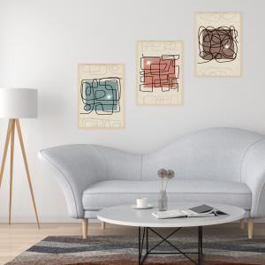 Set con 3 POSTER Quadri moderni LABYRINTH A3 29,7x42 ART PRINTS METAL finitura metallizzata soggiorno camera da letto, astratti SENZA CORNICE del brand Lupia, categoria: Arredo e decorazioni > Poster > Poster Art Prints Metal.