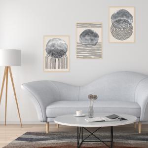 Set con 3 POSTER Quadri moderni LINES A3 29,7x42 ART PRINTS METAL finitura metallizzata soggiorno camera da letto, astratti SENZA CORNICE del brand Lupia, categoria: Arredo e decorazioni > Poster > Poster Art Prints Metal.