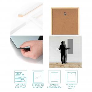 Lupia Specchio da parete moderno 34x114 cm con cornice OPTICAL Bianca sottile in legno, design lungo del brand Lupia, categoria: Complementi d'arredo > Specchi e specchiere > Specchi da parete.