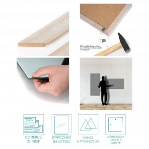 Lupia Specchio da parete moderno 41x124 cm con cornice multicolore BOSTON multicolore in legno, design lungo - Beige del brand Lupia, categoria: Complementi d'arredo > Specchi e specchiere > Specchi da parete.