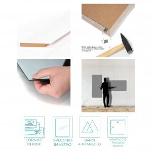 Lupia Specchio da parete moderno 41x124 cm con cornice multicolore BOSTON multicolore in legno, design lungo - Beige del brand Lupia, categoria: Complementi d'arredo > Specchi e specchiere > Specchi da parete.