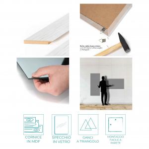 Lupia Specchio da parete moderno 41x124 cm con cornice multicolore BOSTON multicolore in legno, design lungo - Beige del brand Lupia, categoria: Complementi d'arredo > Specchi e specchiere > Specchi da parete.