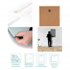 Lupia Specchio da parete moderno 38x63 cm con cornice OPTICAL Bianca design sottile in legno del brand Lupia, categoria: Complementi d'arredo > Specchi e specchiere > Specchi da parete.