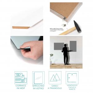 Lupia Specchio da parete moderno 59x79 cm con cornice multicolore BOSTON in legno, design shabby - Beige del brand Lupia, categoria: Complementi d'arredo > Specchi e specchiere > Specchi da parete.