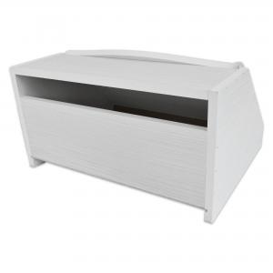 Portapane di Natale WHITE NEW CHRISTMAS A 30x40x20 cm, Contenitore per Cibo Secco in legno bianco con decoro stampato del brand Lupia, categoria: Tavola e cucina > Portapane, Contenitori e Organizer > Portapane.