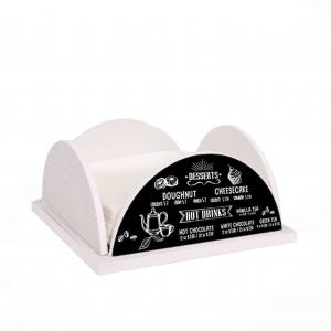 Set 3 pezzi NEW Porta Bicchieri, Porta Tovaglioli e Porta Rotolo in legno white BLACKBOARD del brand Lupia, categoria: Collezioni > BLACKBOARD Caffe' stile Lavagna > BLACKBOARD Caffe' stile lavagna.