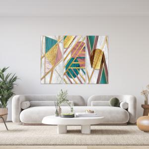 Quadro Moderno 3 pezzi stampa su tela GRANDE QUADRO 100x150 cm GEOMETRIES 1, figure geometriche per soggiorno, capezzale camera da letto, ufficio del brand Lupia, categoria: Arredo e decorazioni > Quadri e Tele > Grandi Quadri.