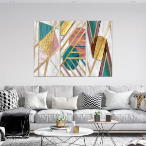 Quadro Moderno 3 pezzi stampa su tela GRANDE QUADRO 100x150 cm GEOMETRIES 1, figure geometriche per soggiorno, capezzale camera da letto, ufficio del brand Lupia, categoria: Arredo e decorazioni > Quadri e Tele > Grandi Quadri.