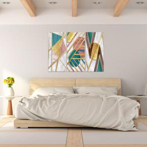 Quadro Moderno 3 pezzi stampa su tela GRANDE QUADRO 100x150 cm GEOMETRIES 1, figure geometriche per soggiorno, capezzale camera da letto, ufficio del brand Lupia, categoria: Arredo e decorazioni > Quadri e Tele > Grandi Quadri.