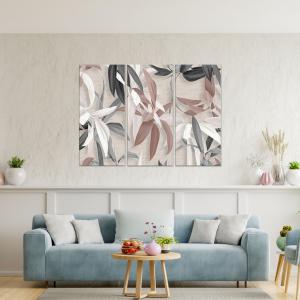 Quadro Moderno 3 pezzi stampa su tela GRANDE QUADRO 100x150 cm LEAVES MIX, foglie astratte per soggiorno, capezzale camera da letto, ufficio del brand Lupia, categoria: Arredo e decorazioni > Quadri e Tele > Grandi Quadri.