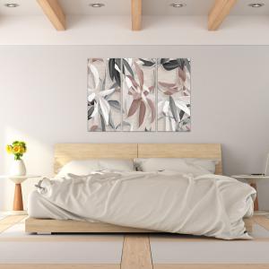 Quadro Moderno 3 pezzi stampa su tela GRANDE QUADRO 100x150 cm LEAVES MIX, foglie astratte per soggiorno, capezzale camera da letto, ufficio del brand Lupia, categoria: Arredo e decorazioni > Quadri e Tele > Grandi Quadri.