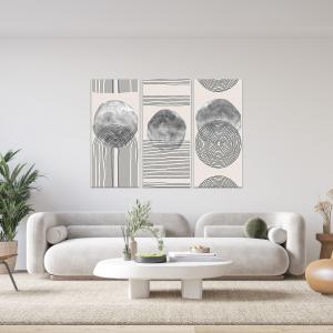 Quadro Moderno 3 pezzi stampa su tela GRANDE QUADRO 100x150 cm LINES, geometrico astratto per soggiorno, capezzale camera da letto, ufficio del brand Lupia, categoria: Arredo e decorazioni > Quadri e Tele > Grandi Quadri.
