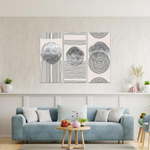 Quadro Moderno 3 pezzi stampa su tela GRANDE QUADRO 100x150 cm LINES, geometrico astratto per soggiorno, capezzale camera da letto, ufficio del brand Lupia, categoria: Arredo e decorazioni > Quadri e Tele > Grandi Quadri.