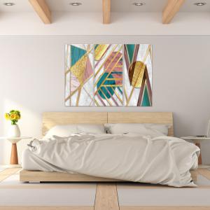 Quadro Moderno 3 pezzi stampa su tela GRANDE QUADRO 122x180 cm GEOMETRIES 1, figure geometriche per soggiorno, capezzale camera da letto, ufficio del brand Lupia, categoria: Arredo e decorazioni > Quadri e Tele > Grandi Quadri.