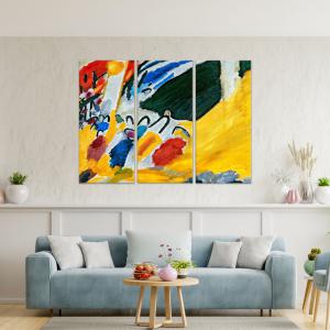 Quadro Moderno 3 pezzi stampa su tela GRANDE QUADRO 122x180 cm IMPRESSION III di Kandinskij per soggiorno, capezzale camera da letto, ufficio del brand Lupia, categoria: Arredo e decorazioni > Quadri e Tele > Grandi Quadri.