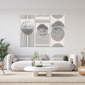 Quadro Moderno 3 pezzi stampa su tela GRANDE QUADRO 122x180 cm LINES, geometrico astratto per soggiorno, capezzale camera da letto, ufficio del brand Lupia, categoria: Arredo e decorazioni > Quadri e Tele > Grandi Quadri.