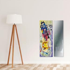 Appendiabiti da parete 46x125 cm Giallo Rosso Blu a pannello con stampa, guardaroba, attaccapanni muro con 5 ganci del brand Lupia, categoria: Complementi d'arredo > Appendiabiti > Appendiabiti da parete.