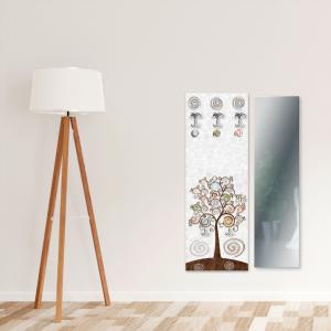 Appendiabiti da parete Albero della vita 46x125 cm Tree White a pannello con stampa, guardaroba, attaccapanni muro con 5 ganci del brand Lupia, categoria: Complementi d'arredo > Appendiabiti > Appendiabiti da parete.