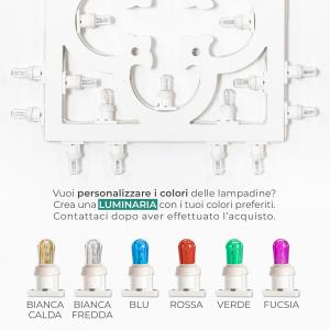 Lampada da Parete in Legno CEMENTINA SALENTINA Grande 52x52 cm LUMINARIA d'arredo pugliese 28 lampadine - Lampadine Colorate del brand Lupia, categoria: Artigianato salentino > Luminarie Salentine > Luminaria.