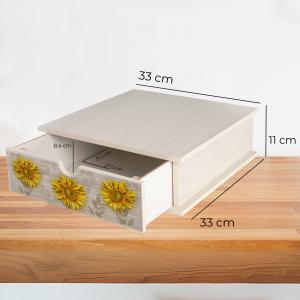 Contenitore Porta Capsule e Cialde caffÃ¨ Cassetto ORGANIZER Shabby GIRASOLE 33x33 cm in legno del brand Lupia, categoria: Tavola e cucina > Portapane, Contenitori e Organizer > Organizer.