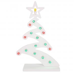Lampada da tavolo in Legno ALBERO DI NATALE Moderno 43x15xH64 cm LUMINARIA d'arredo pugliese 16 lampadine colorate del brand Lupia, categoria: Idee regalo e bomboniere > Oggettistica > Natale.