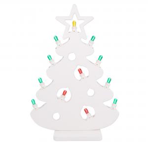 Lampada da tavolo in Legno ALBERO DI NATALE Classico 48x19xH69 cm LUMINARIA d'arredo pugliese 12 lampadine colorate del brand Lupia, categoria: Idee regalo e bomboniere > Oggettistica > Natale.