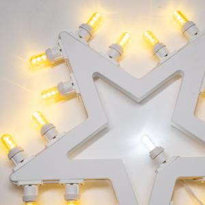 Lampada da parete in Legno STELLA DI NATALE 44x42 cm LUMINARIA d'arredo pugliese 21 lampadine colorate del brand Lupia, categoria: Artigianato salentino > Luminarie Salentine > Luminaria.