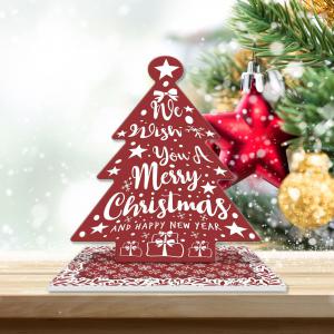 Decorazione natalizia ALBERO di Natale RED da tavolo 19x11xH21 cm in legno con stampa del brand Lupia, categoria: Idee regalo e bomboniere > Oggettistica > Natale.