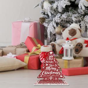 Decorazione natalizia ALBERO di Natale RED da tavolo 19x11xH21 cm in legno con stampa del brand Lupia, categoria: Idee regalo e bomboniere > Oggettistica > Natale.