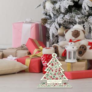 Decorazione natalizia ALBERO di Natale PASTEL da tavolo 19x11xH21 cm in legno con stampa del brand Lupia, categoria: Idee regalo e bomboniere > Oggettistica > Natale.