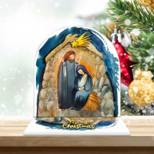 Decorazione natalizia PRESEPE Sacra Famiglia di Natale da tavolo 19x11xH21 cm in legno con stampa del brand Lupia, categoria: Idee regalo e bomboniere > Oggettistica > Natale.