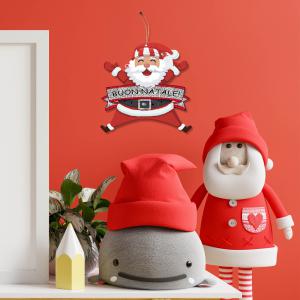 Decorazione natalizia BABBO NATALE Silver da parete o albero, ghirlanda di natale in legno con stampa - 20x20 cm del brand Lupia, categoria: Idee regalo e bomboniere > Oggettistica > Natale.