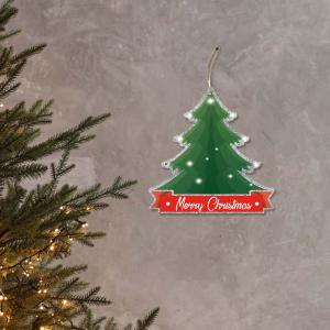 Decorazione natalizia ALBERO DI NATALE Silver da parete o albero, ghirlanda di natale in legno con stampa - 20x20 cm del brand Lupia, categoria: Idee regalo e bomboniere > Oggettistica > Natale.