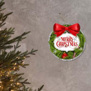 Decorazione natalizia GHIRLANDA DI NATALE Silver da parete o albero, ghirlanda di natale in legno con stampa - 31x31 cm del brand Lupia, categoria: Idee regalo e bomboniere > Oggettistica > Natale.