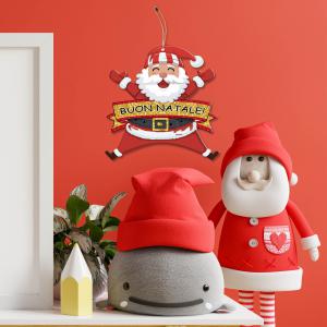 Decorazione natalizia BABBO NATALE Gold da parete o albero, ghirlanda di natale in legno con stampa - 20x20 cm del brand Lupia, categoria: Idee regalo e bomboniere > Oggettistica > Natale.