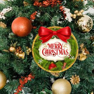 Decorazione natalizia GHIRLANDA DI NATALE Gold da parete o albero, ghirlanda di natale in legno con stampa - 20x20 cm del brand Lupia, categoria: Idee regalo e bomboniere > Oggettistica > Natale.