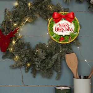 Decorazione natalizia GHIRLANDA DI NATALE Gold da parete o albero, ghirlanda di natale in legno con stampa - 20x20 cm del brand Lupia, categoria: Idee regalo e bomboniere > Oggettistica > Natale.