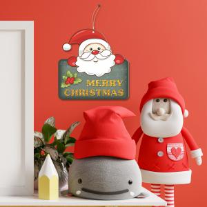 Decorazione natalizia BABBO NATALE Merry Christmas da parete o albero, ghirlanda di natale in legno con stampa - 31x31 cm del brand Lupia, categoria: Idee regalo e bomboniere > Oggettistica > Natale.