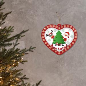 Decorazione natalizia CUORE Buon Natale! da parete o albero, ghirlanda di natale in legno con stampa - 31x31 cm del brand Lupia, categoria: Idee regalo e bomboniere > Oggettistica > Natale.