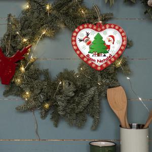 Decorazione natalizia CUORE Buon Natale! da parete o albero, ghirlanda di natale in legno con stampa - 31x31 cm del brand Lupia, categoria: Idee regalo e bomboniere > Oggettistica > Natale.