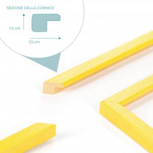 Cornice portafoto in legno da parete BOMBER GIALLA, per foto, stampe artistiche, poster, quadri moderni - 50x70 cm del brand Lupia, categoria: Arredo e decorazioni > Cornici e Portafoto > Cornici portafoto da parete.